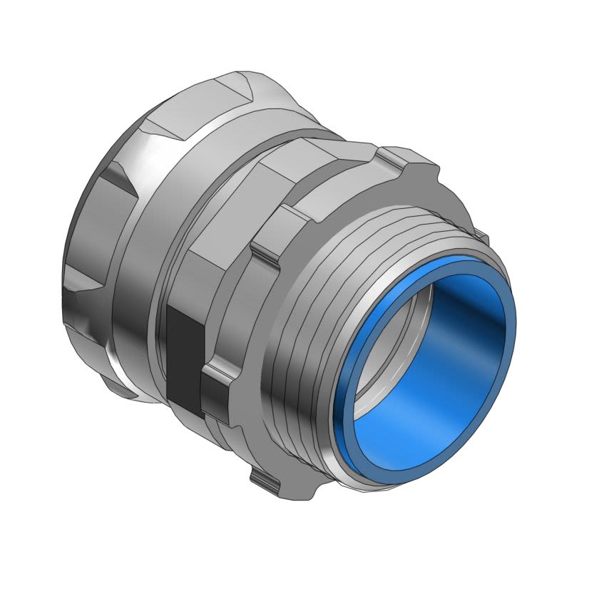 T&B® 5423 Insulated Compression Connector, 1-1/4 in Trade, For Use With EMT Conduit, Steel, Electro-Plated Zinc